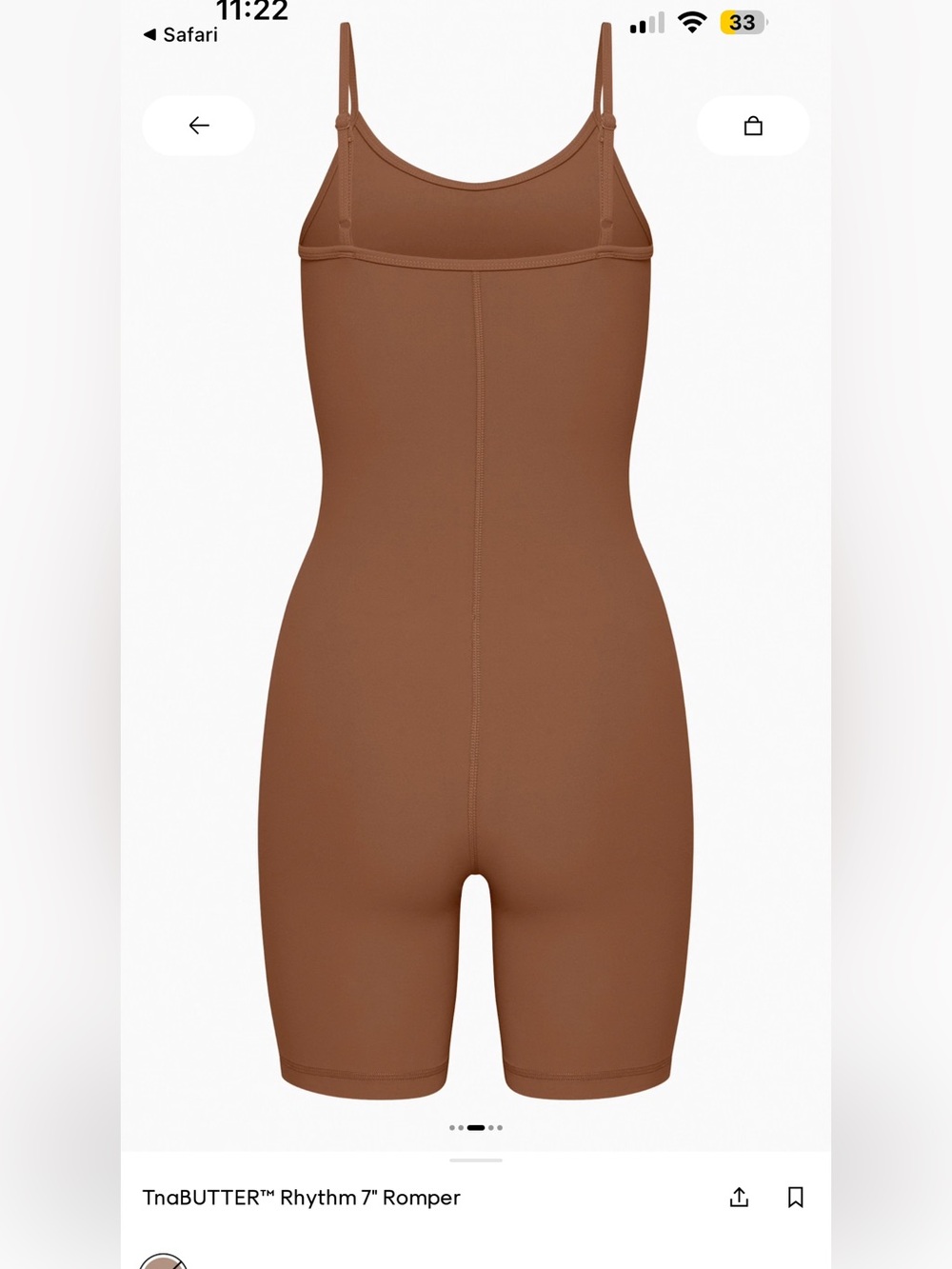 Aritzia taupe TNA Rhythm 7" Romper - Picture 2 of 3